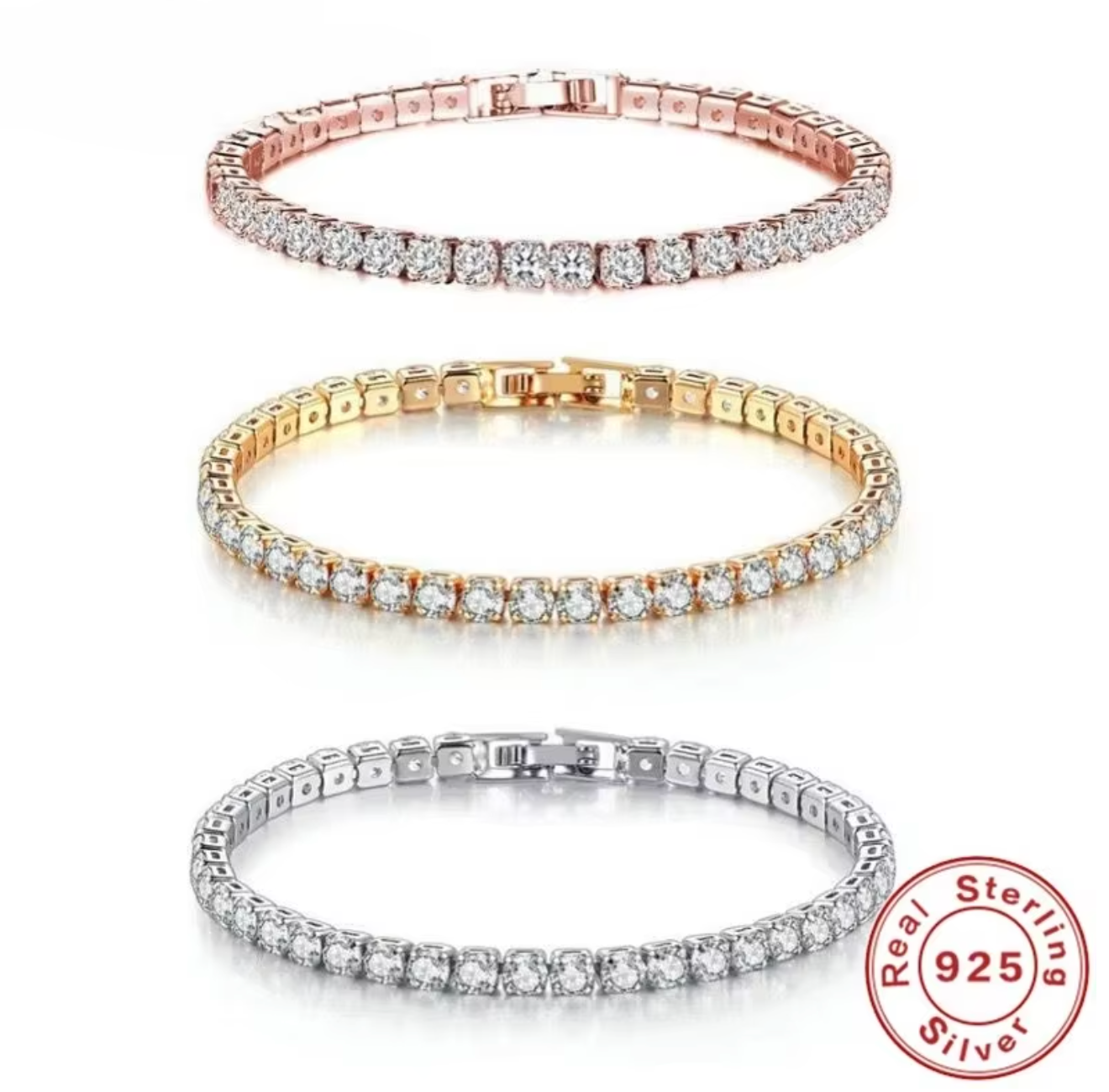 4mm Cubic Zirconia Tennis Bracelet