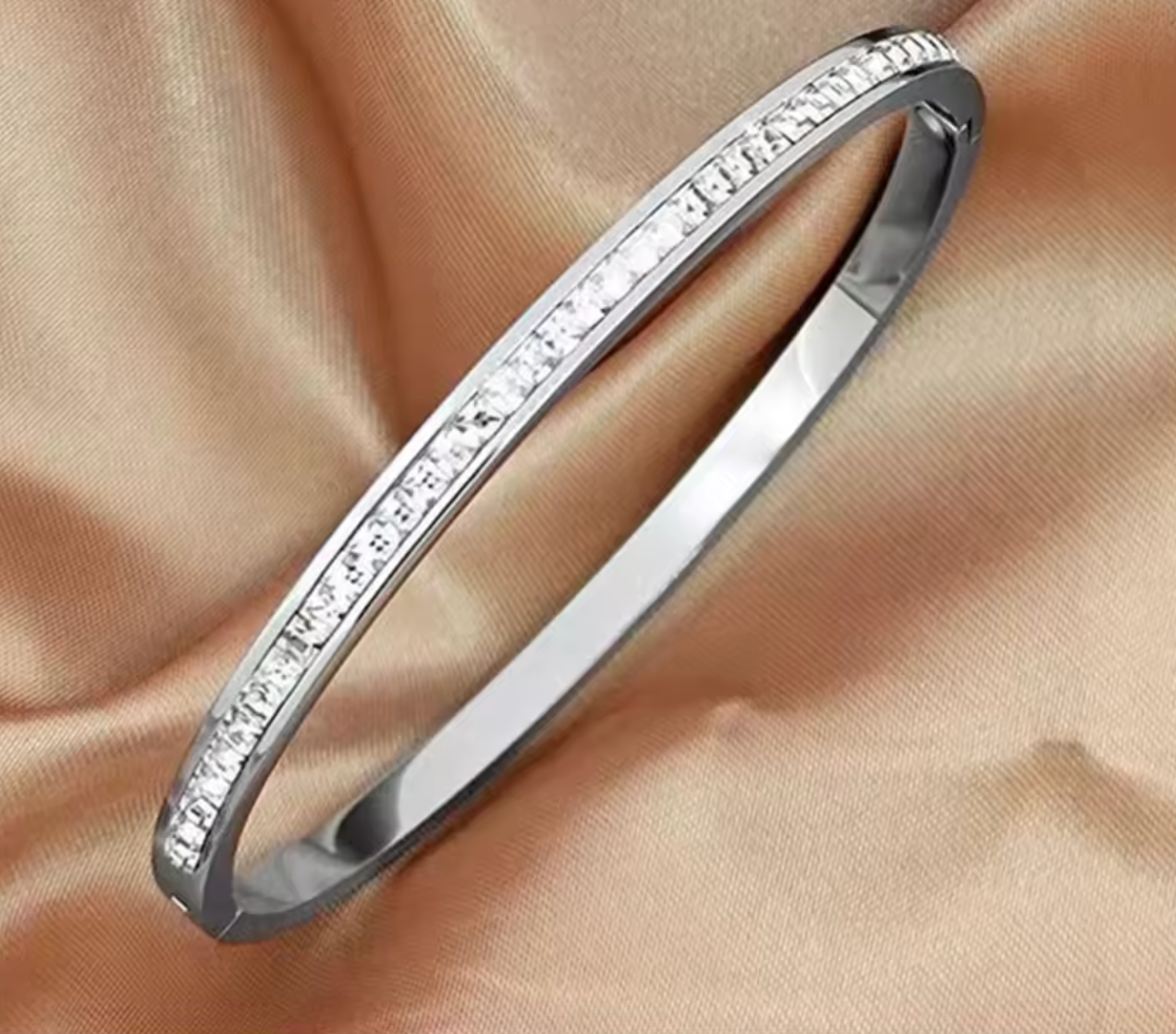 Stainless Steel Cubic Zircon Bracelet Bangle