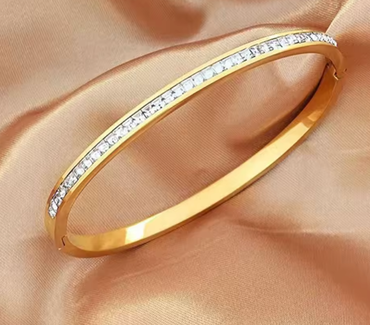 Stainless Steel Cubic Zircon Bracelet Bangle