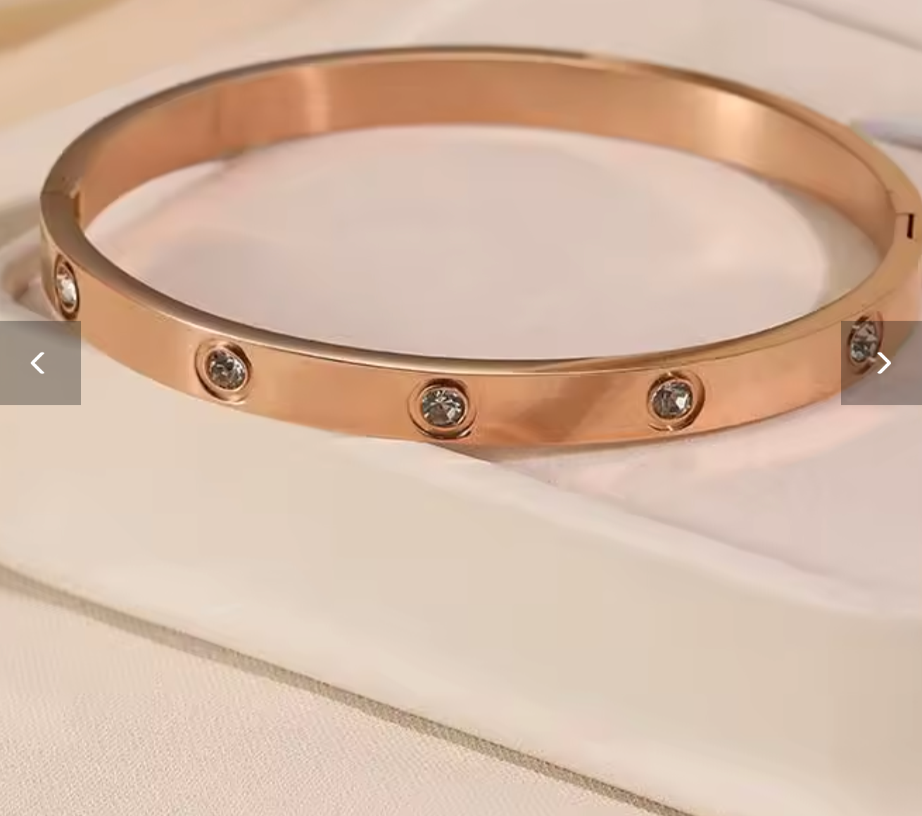 Stainless Steel Golden Love Crystal Bracelet for Women