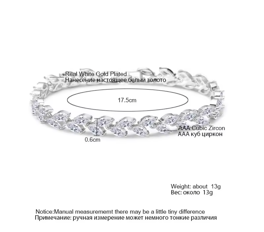 Fashion White Leaf Bracelet Bangle for Women