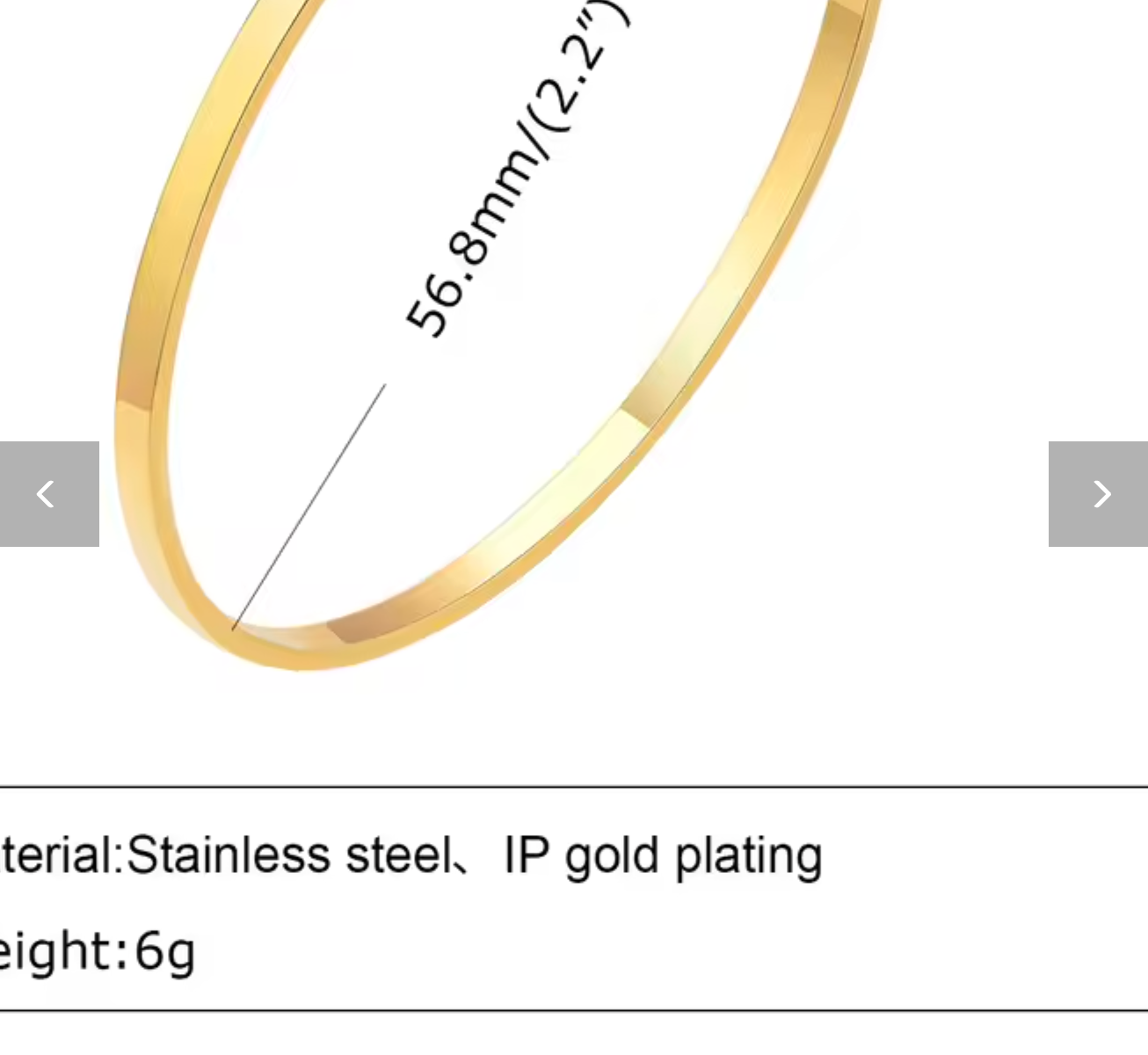 Women’s Stainless Steel Thin Gold Plated Bar Bracelet