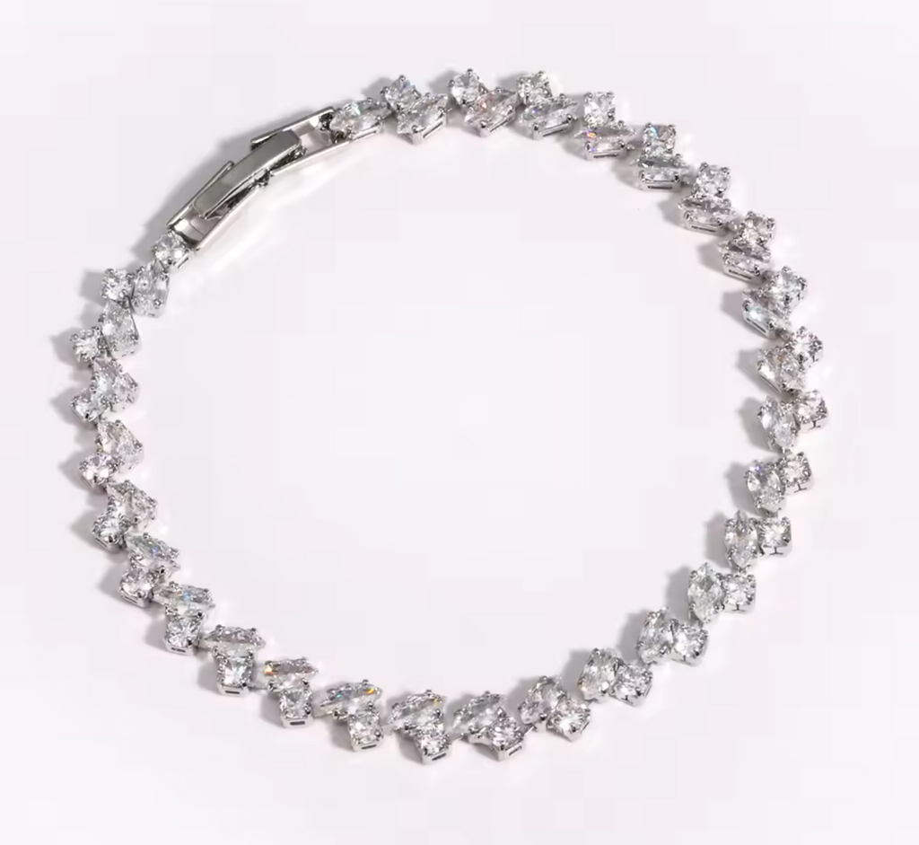 Gold Leaf Tennis Bracelet for Women