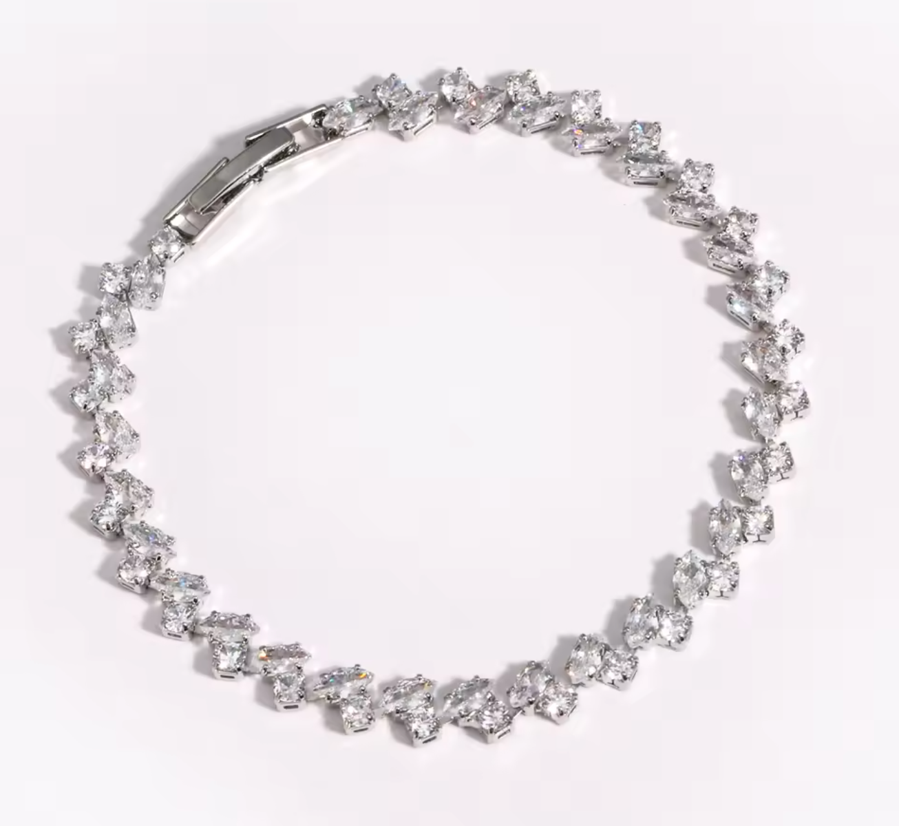 Gold Leaf Tennis Bracelet for Women