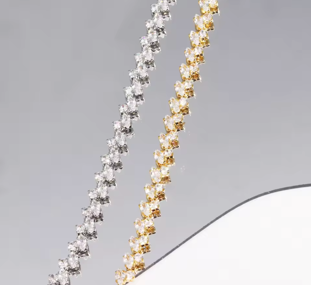 Gold Leaf Tennis Bracelet for Women