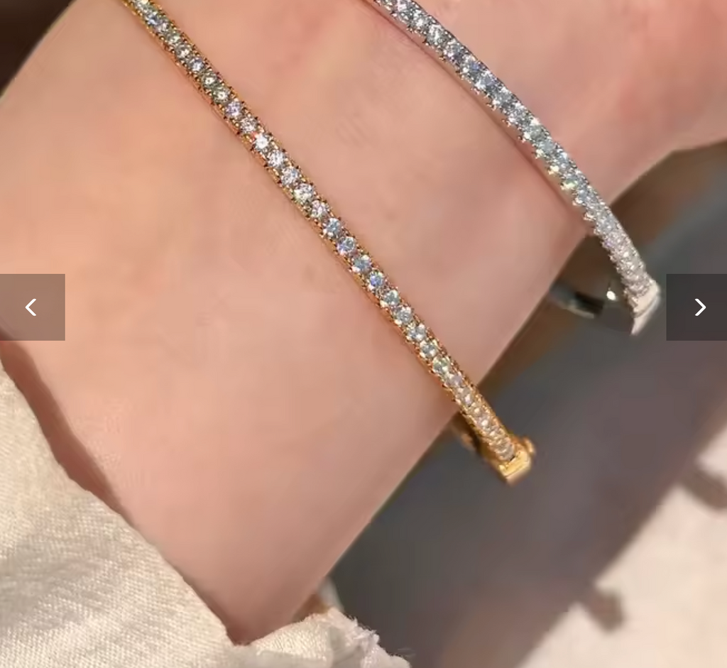 2.5mm All Moissanite Tennis Bangle for Women